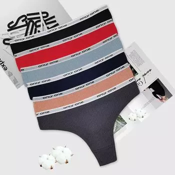 Женские стринги и стринги, сексуальные хлопковые трусики, женское нижнее белье, танга, женское белье, 6 шт./лот M