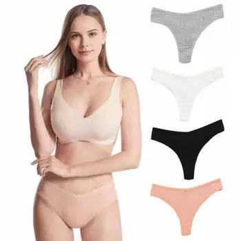 Женские стринги с низкой талией, бесшовные однотонные нитки, хорошая воздухопроницаемость, эластичные быстросохнущие спортивные повседневные трусы, женские трусы M серый