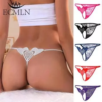 Женские стринги с низкой талией, трусики с кружевным ремешком, прозрачное нижнее белье с узором «любовь», популярные стринги, нижнее белье, подарок для женщин