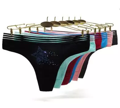 Женские стринги, сексуальные хлопковые стринги, женское нижнее белье, 6 шт. M