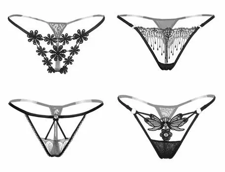 Женские стринги, сексуальный откровенный комплект [Dragonfly_JP] T-back женские, комплект, шорты, стринги, трусики, нижнее белье, футболки, 4 предмета (Бесплатно, 3)