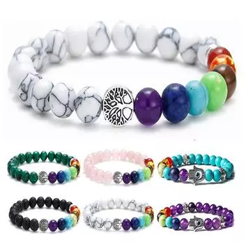 Женские струнные разноцветные украшения из стеклянных бусин