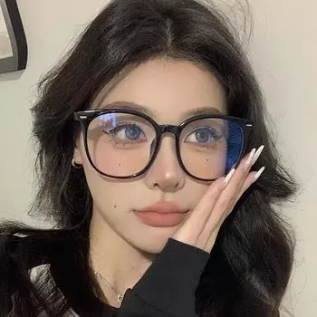Женские студенческие очки для учебы, путешествий, модные, индивидуальные, в стиле ретро, для отдыха, художественные, в большой оправе, простые очки