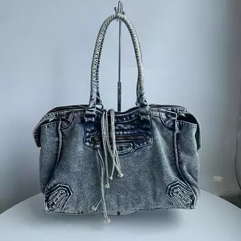 Женские сумки Большая вместительная холщовая сумка-тоут Модная сумка через плечо для мотоциклистов Печатная сумка-тоут