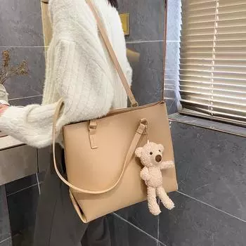 Женские сумки большой вместимости женские сумки модная и универсальная сумка через плечо темно-коричневого