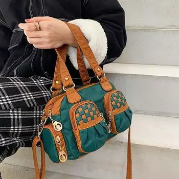 Женские сумки через плечо 2025 Весна Новая волна Мягкая кожа Маленькая вместимость Дикая мода Женская сумка через плечо Корейский стиль Ретро Сумка армия зеленый