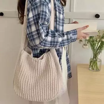 Женские сумки через плечо большой емкости вязаная крючком сумка хобо модные новые вязаные сумки женская сумка для покупок полая тканая сумка 26x11x29cm хаки