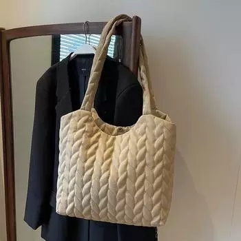 Женские сумки через плечо, хлопковая сумка для одежды, ретро-сумка большой вместимости для женщин, модная и модная сумка через плечо one size зелёный