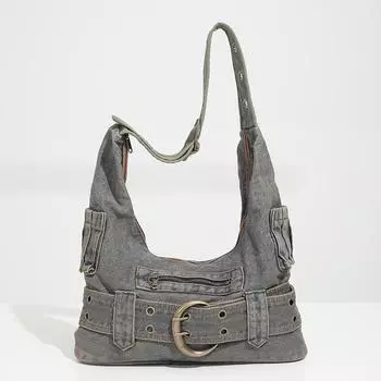 Женские сумки через плечо и через плечо из денима, повседневные сумки-тоуты с широкими ручками, ощущение роскоши, эксклюзивный дизайн, высокое качество, новые