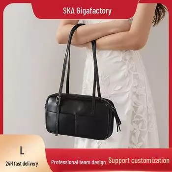 Женские сумки через плечо и тоут из натуральной кожи в корейском стиле - мода осень/зима чёрный