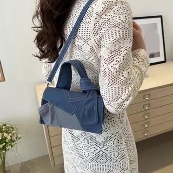 Женские сумки через плечо из денима, роскошная дизайнерская маленькая квадратная сумка, сумка-мессенджер с завязанной ручкой