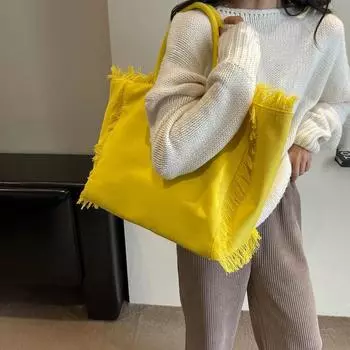 Женские сумки через плечо из холста, большая вместимость, повседневная универсальная молодежная женская сумка розовый