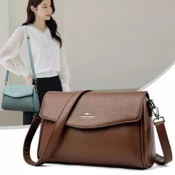 Женские сумки через плечо из искусственной кожи, простой дизайн, ретро-сумка через подмышку, модная роскошная маленькая сумка-шоппер с клапаном, новая