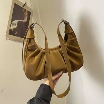 Женские сумки через плечо из искусственной кожи с рюшами и застежкой-молнией, большой вместимости, простая прострочка, подвесная сумка в классическом стиле