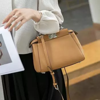 Женские сумки через плечо из натуральной кожи - Модные сумки через плечо из коровьей кожи 24x10x18 cm