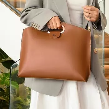 Женские сумки через плечо из ПУ с внутренним отделением и твердыми ручками сверху