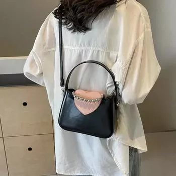 Женские сумки через плечо из ПУ с внутренним отделением, элегантные сумки через плечо, магнитные коробки, квадратная молния, контрастные цвета, новые