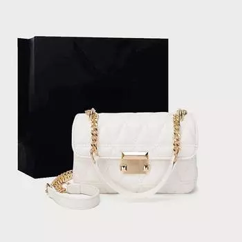 Женские сумки через плечо, маленькие квадратные сумки на цепочке, модная новая сумка с металлическим замком и клапаном, повседневные сумки через плечо для девочек, дизайнерская сумка