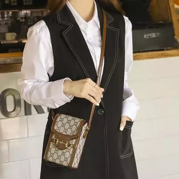 Женские сумки через плечо, модная универсальная сумка для мобильного телефона, ретро-принт, трендовая застежка-замок, маленькая квадратная сумка, сумки через плечо для отдыха