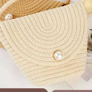 Женские сумки через плечо, новая плетеная соломенная сумка для отпуска, универсальная плетеная сумка из хлопковой веревки и ротанга, пляжная сумка, ручные сумки, сумки через плечо