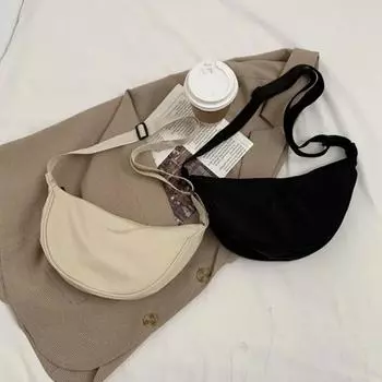 Женские сумки через плечо, однотонная нейлоновая сумка-мессенджер, модная легкая сумка большой вместимости через подмышку чёрный