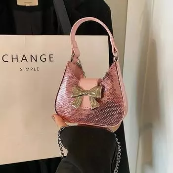 Женские сумки через плечо Pu Hasp, модные сумки через плечо с цепочками и блестками для женщин, горячая распродажа