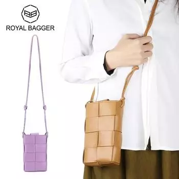 Женские сумки через плечо Royal Bagger из овчины, сумка для мобильного телефона из натуральной кожи, модный кошелек для монет на плечо 1593