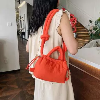 Женские сумки через плечо с мягкой подкладкой, маленькая стеганая сумка из хлопка и нейлона, сумка через плечо, мини-дамские сумки от модного дизайнера