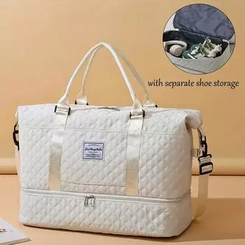 Женские сумки, дорожные сумки большой вместимости, водонепроницаемая сумка-тоут, дорожные дорожные сумки, женские сумки для йоги и фитнеса с отделением для обуви белый