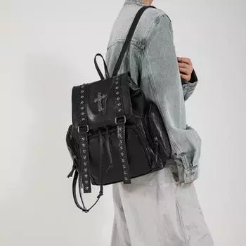 Женские сумки Европа и США Ветряная личность Панк Крутые заклепки Черепа Голова призрака Ретро плечевые байкерские женские сумки белый