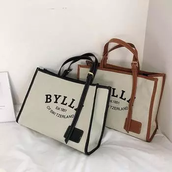 Женские сумки Холст большой емкости Женская сумка Дизайнерская большая сумка Повседневные сумки чёрный