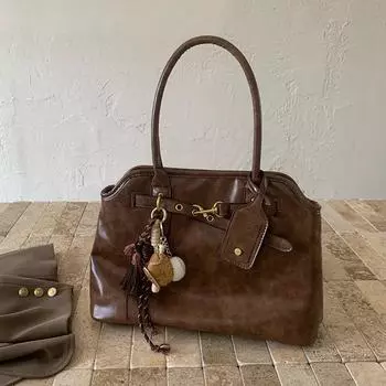 Женские сумки из искусственной кожи, дорожные, модные, повседневные, винтажные, в стиле Майяра, большой емкости, с текстурой, темпераментом