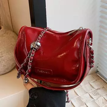 Женские сумки из искусственной кожи, квадратные сумки через плечо, одна ниша в моде, подвесная сумка-ведро на одно плечо, пакет с буквой, новый