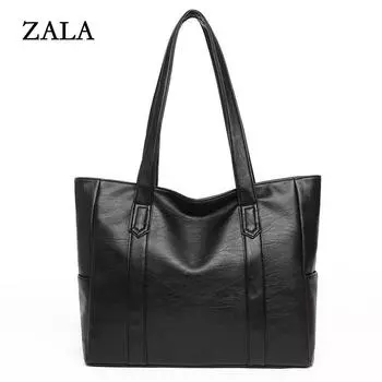 Женские сумки из искусственной кожи, модные сумки-тоут большой емкости в стиле ретро, сумка через плечо с двойным ремешком 35x11x28cm вино красного