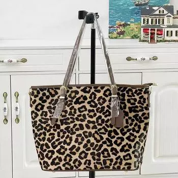 Женские сумки из натуральной кожи, переносные сумки через плечо, сумки из конского волоса с леопардовым принтом, кожаные интегрированные модные сумки-мессенджеры через плечо, сумки-тоут. хаки