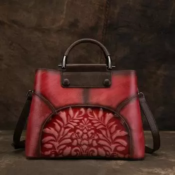 Женские сумки из натуральной кожи, винтажные сумки на ремне из коровьей кожи, женская сумка через плечо в стиле ретро GZW 29*13*21cm чёрный