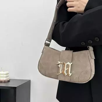 Женские сумки из замши в стиле ретро: Вместительные сумки через плечо и подмышки на лето. верблюд