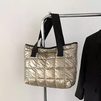 Женские сумки Космические женские сумки с хлопковой подкладкой на пуху Сумки через плечо Качественная женская сумка-тоут Роскошная трендовая сумка 37*11*31cm чёрный