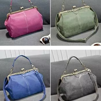 Женские сумки-мессенджеры, однотонные сумки на плечо из нубука в стиле ретро с магнитной пряжкой и крестиком