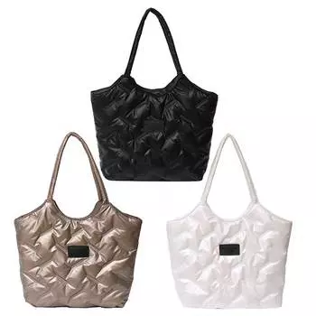 Женские сумки-мессенджеры, стеганые хлопковые женские сумки через плечо, осень-зима, большая вместимость, модные, повседневные, для выходных и отпуска чёрный