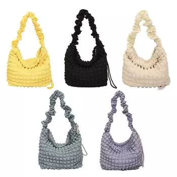 Женские сумки, милая сумка-мессенджер, плиссированный клатч, кошелек с пузырьками, большая вместительная сумка для покупок из мягкой ткани, сумка через плечо фиолетовый