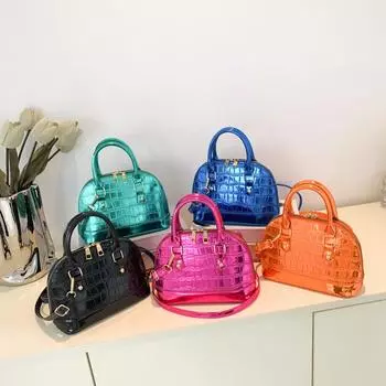 Женские сумки Модная сумка-ракушка Текстурированная сумка через плечо из искусственной кожи Нишевая универсальная сумка-мессенджер розы красного