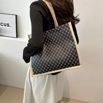 Женские сумки Модные сумки-тоуты с плетением Нишевые сумки большой вместимости на плечо Простые сумки для поездок на работу Сумки подмышки