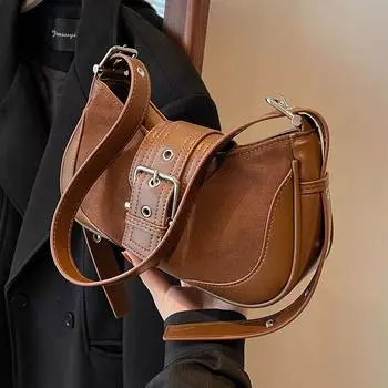 Женские сумки на одно плечо, новые модные универсальные сумки через плечо из искусственной кожи, осенне-зимние ретро-сумки для женщин (20cm<Max Length<30cm)