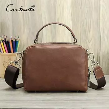 Женские сумки на ремне CONTACT S из натуральной кожи, высококачественные сумки через плечо на слинге, женские сумки-тоут, сумки для iPad Mini 8,3 коричневый