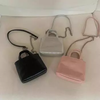 Женские сумки на ремне из искусственной кожи, дизайнерская модная черная, серебристая, розовая сумка через плечо на молнии, органайзер для губ, сумка-органайзер для денег серебряный