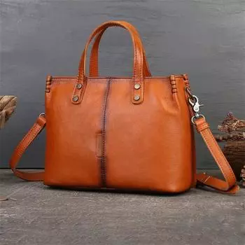 Женские сумки на ремне из натуральной кожи, винтажные дизайнерские сумки, большая вместительная сумка через плечо 28*21*12cm коричневый