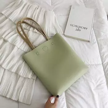 Женские сумки на ремне, повседневная сумка, портативная искусственная кожа, большая емкость, мягкая поверхность 27*32cm зелёный