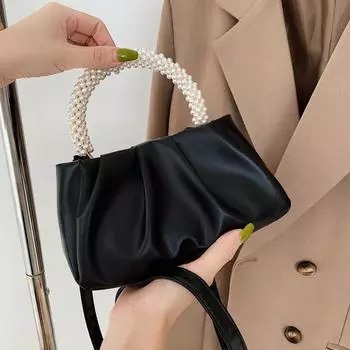 Женские сумки, новая мода, круглая жемчужина, ручная плиссированная сумка-облако, сумка через плечо, роскошные вечерние сумки