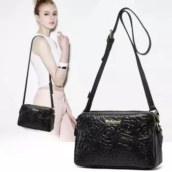 Женские сумки Новые модные и трендовые женские сумки через плечо из коровьей кожи с верхним слоем